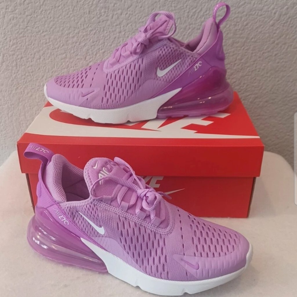 Nike Air Max 270 Kids Purple Mesh Sneakers Authentic Brand New Size 65